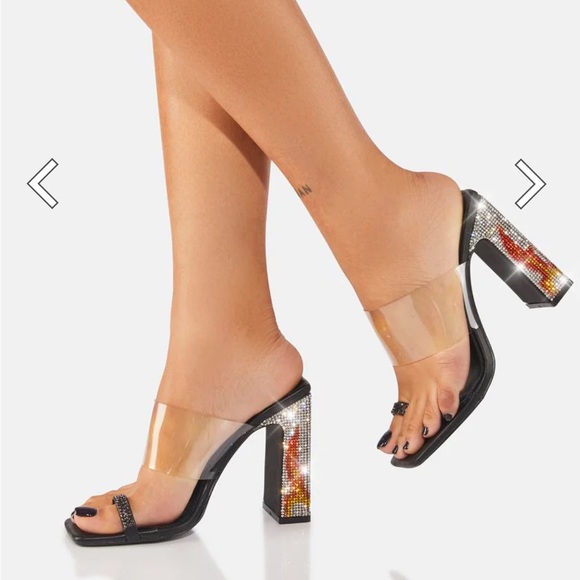 Pound The Alarm Block Heels sz 7 - Picture 4 of 5